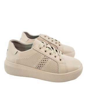 GOODIN COMFORT DAMSKIE SNEAKERSY TRAMPKI 100% SKÓRA NATURALNA BEŻOWE R38