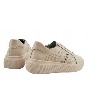 GOODIN COMFORT DAMSKIE SNEAKERSY TRAMPKI 100% SKÓRA NATURALNA BEŻOWE R38