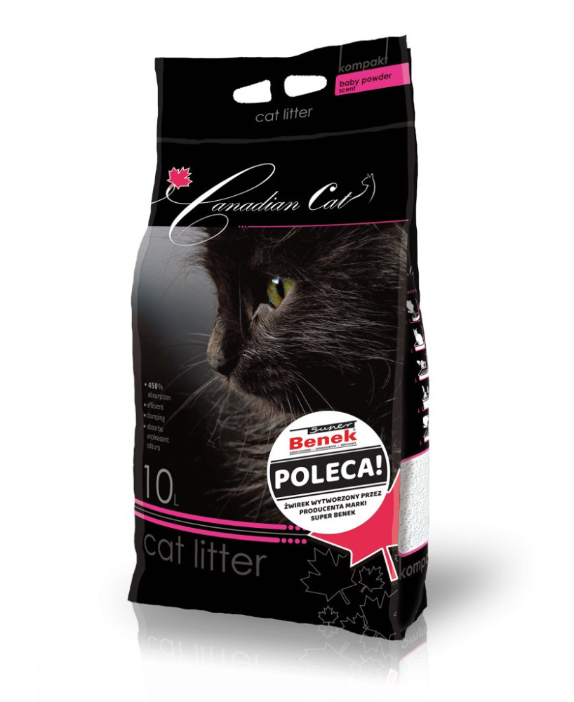 Canadian Cat Żwirek Dla Kota Baby Powder 10L Zbrylający Super Benek
