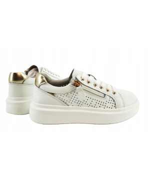 GOODIN COMFORT DAMSKIE SNEAKERSY TRAMPKI 100% SKÓRA NATURALNA BIAŁE R37