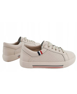 GOODIN PREMIUM DAMSKIE LEKKIE SNEAKERSY SKÓRZANE TENISÓWKI NUDE BEŻOWE R40