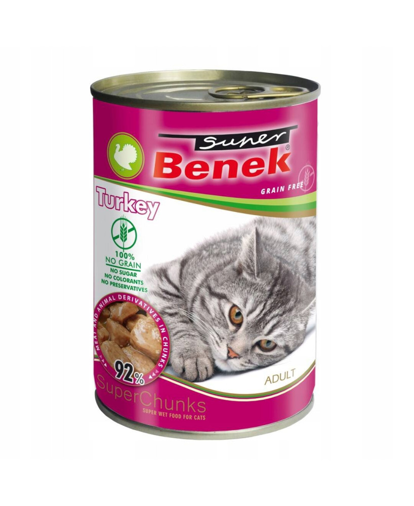 Super Benek Chunks Bezzbożowa Mokra Karma Dla Kota Z Indykiem W Sosie 415g