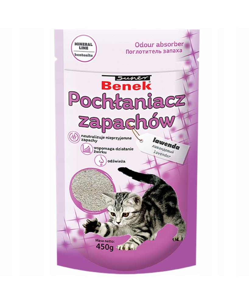 Granulat Super Benek Pochłaniacz Zapachów dla kota Lawenda 450 ml