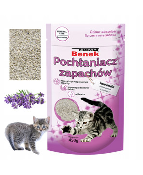 Granulat Super Benek Pochłaniacz Zapachów dla kota Lawenda 450 ml