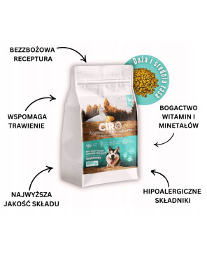 CIRO PREMIUM Bezzbożowa Karma Dla Psa z Kaczką 60% mięsa 5kg