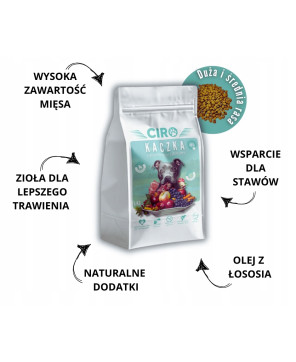 Karma dla psa z kaczką 40% mięsa z suszonymi jabłkami 5 kg