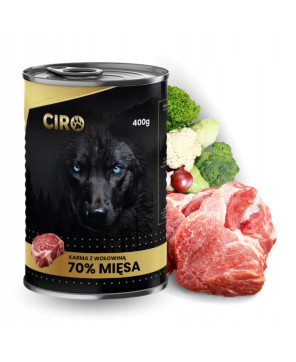 Ciro karma mokra dla psa z wołowina 70% mięsa 10x400g