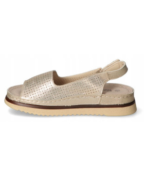 GOODIN SANDAŁY DAMSKIE BUTY LETNIE LEKKIE WYGODNE SKÓRA EKO ZŁOTE R39