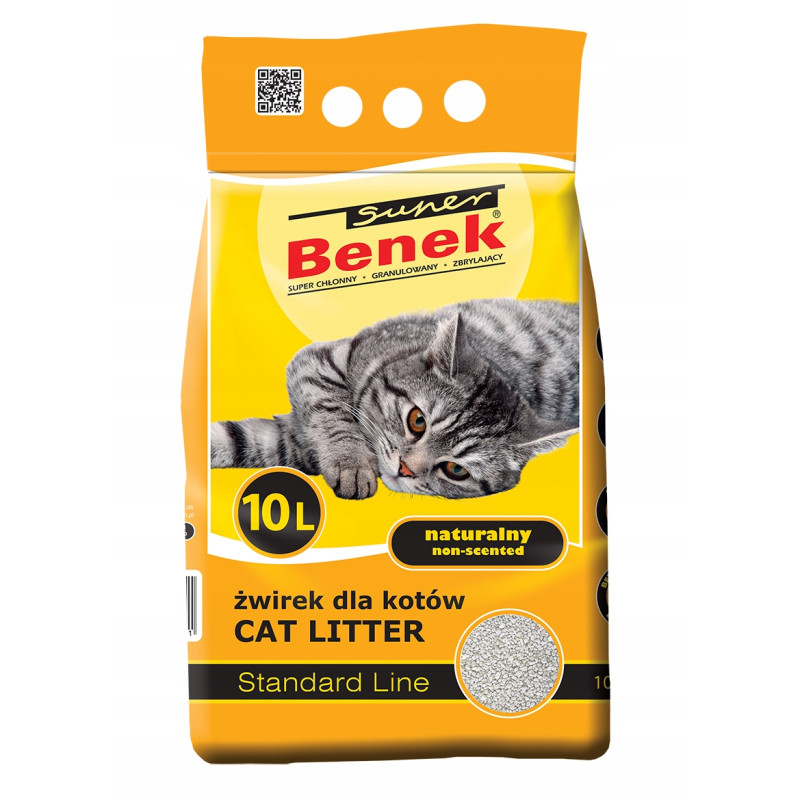 Super Benek Naturalny 10L Żwirek Dla Kota Standart Line
