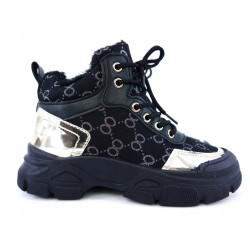 BOTKI WORKERY SNEAKERSY OCIEPLONE CZARNE R37