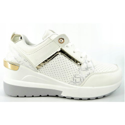 SNEAKERSY NA KOTURNIE BIAŁE EKOSKÓRA R39