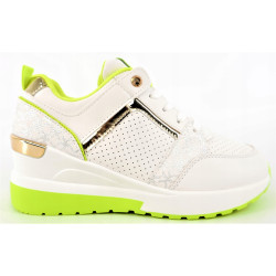 SNEAKERSY DAMSKIE NA KOTURNIE NEONOWA PODESZWA R39